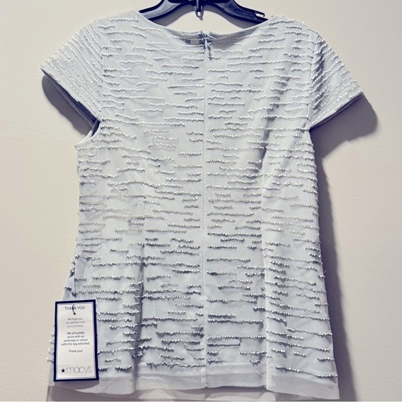 ADRIANNA PAPELL Womens Blue Sequined  Printed Short Sleeve Scoop Neck Cocktail - Picture 4 of 10